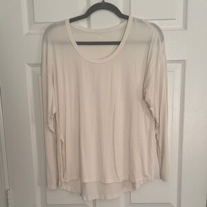 Off White Soft Athletic Long Sleeve Tee